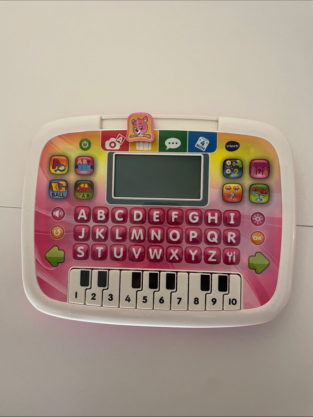 VTech Pink Piano Alphabet Computer Lots of Activities Learning Tablet Works